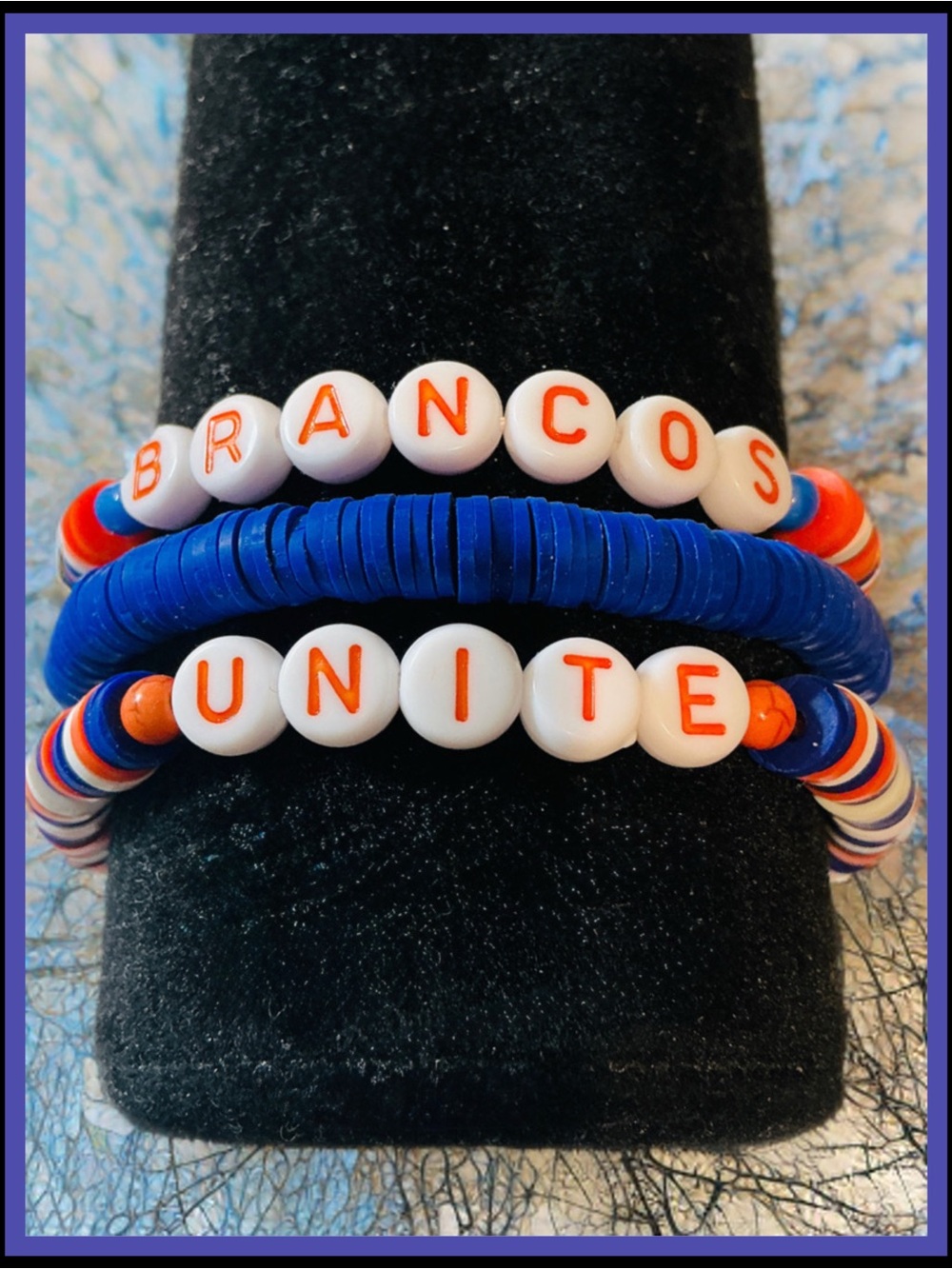 Branco’s 3 piece NFL Broncos Clay Beaded Bracelet set (New Handmade)